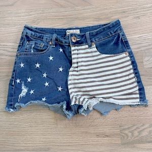 YMI American Flag Cutoff Shorts